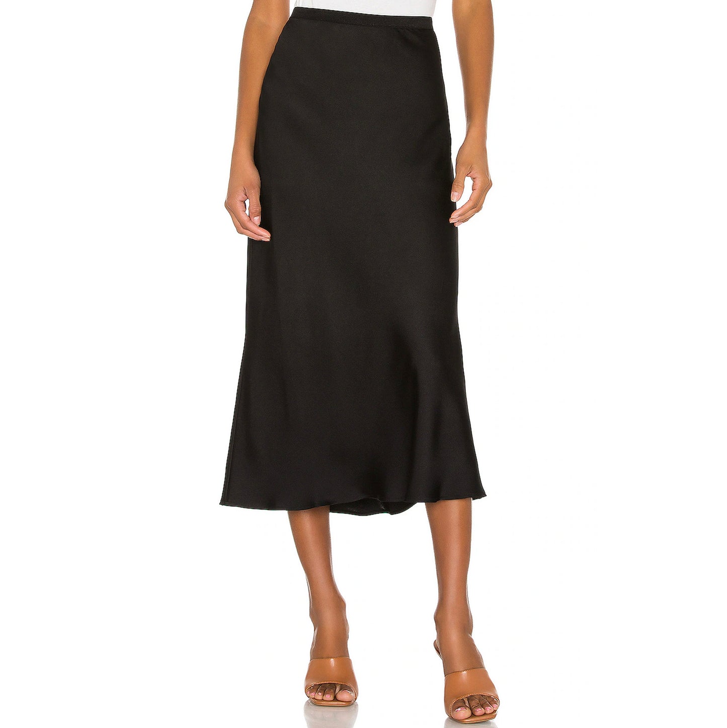 Anine Bing Black Satin "Bar" Skirt, size Large (fits M/L)