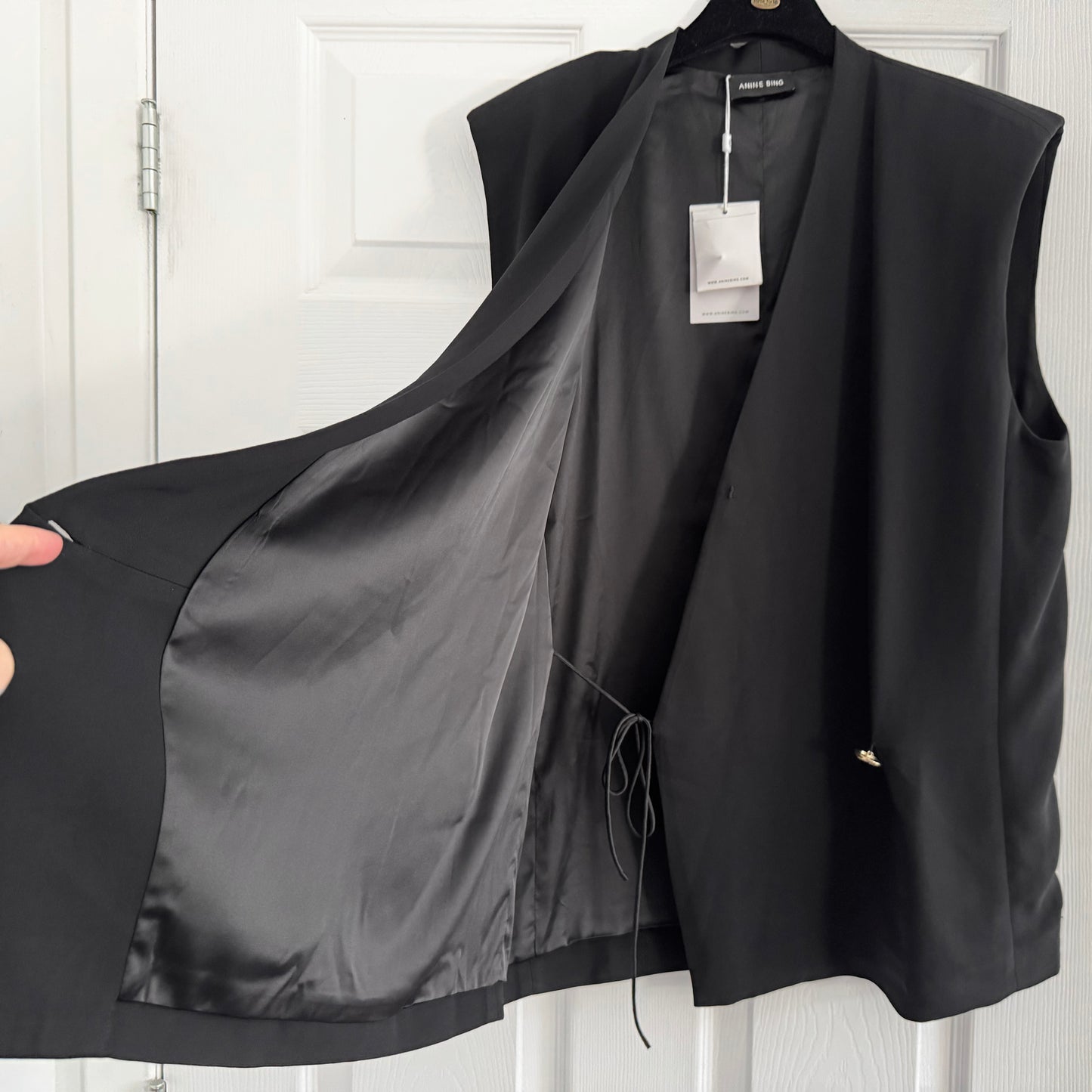 Anine Bing "Venice" Vest in Black, size Medium