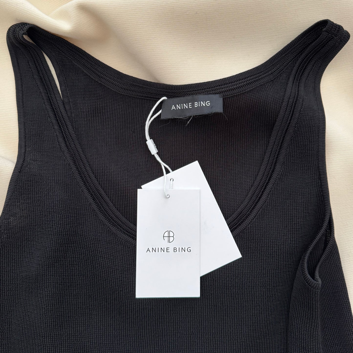 Anine Bing "Giorgio" Tank in Black, size XS