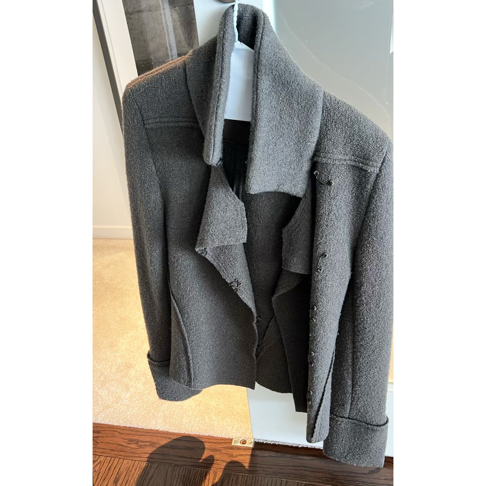 Ann Demuelemeester Wool Jacket in Taupe, size 40 (fits 4/6)