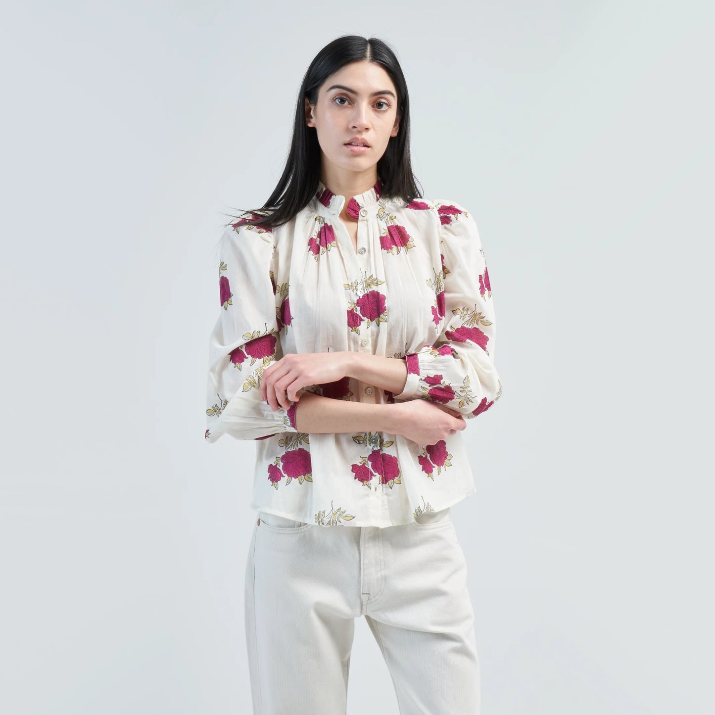 Alix of Bohemia "Annabel" Blouse in Cerise, size XS