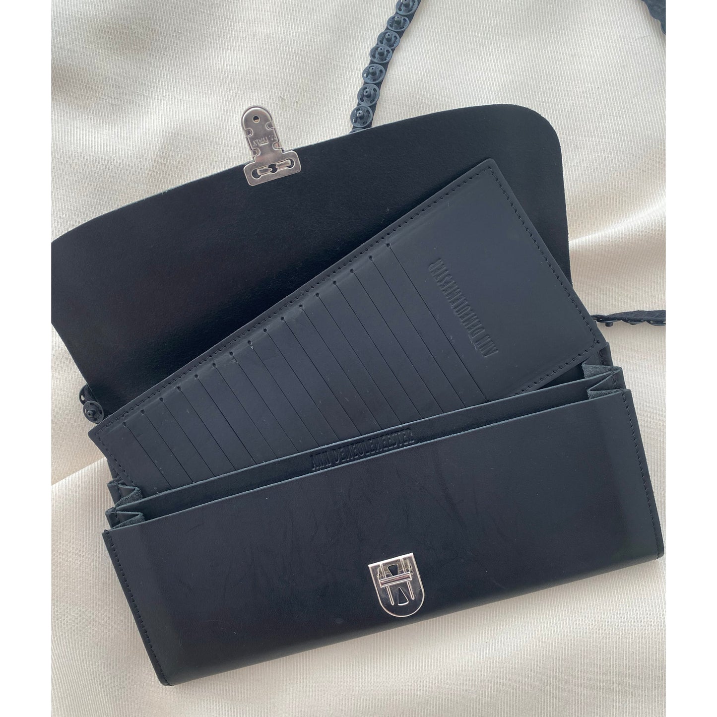 Ann Demeuelemeester Wallet on "Chain" in Black