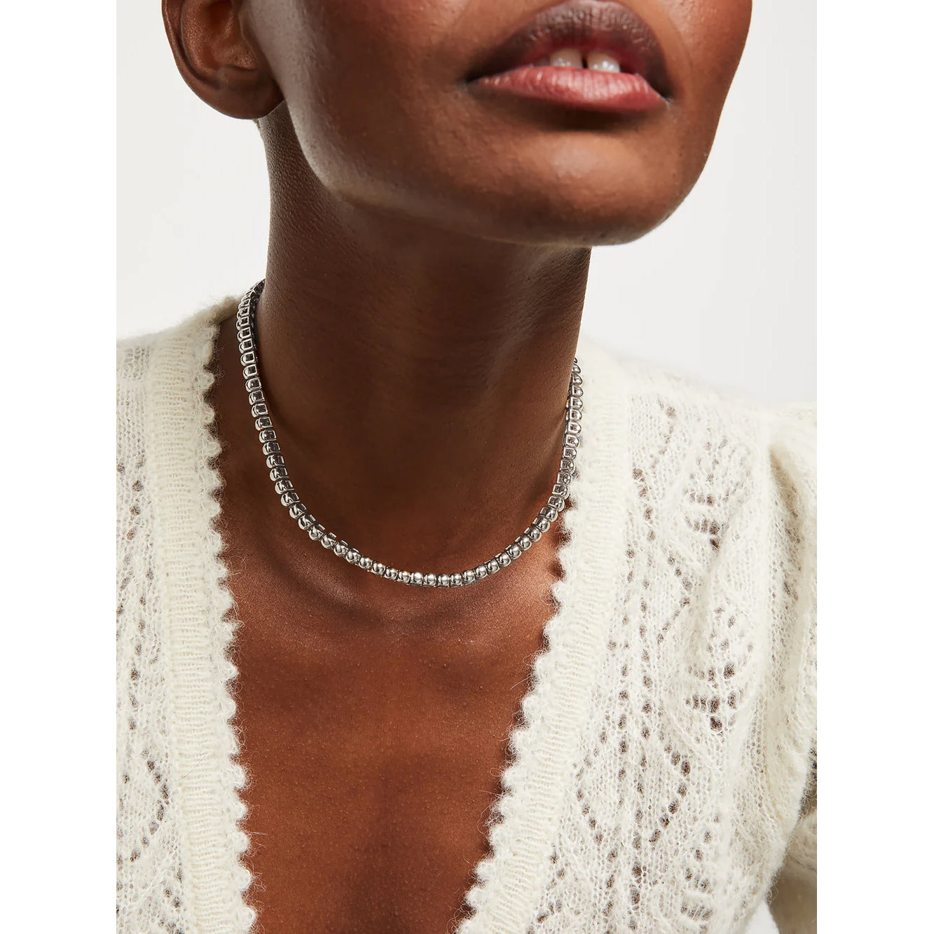 Annika Inez "Tennis" Necklace in Silver