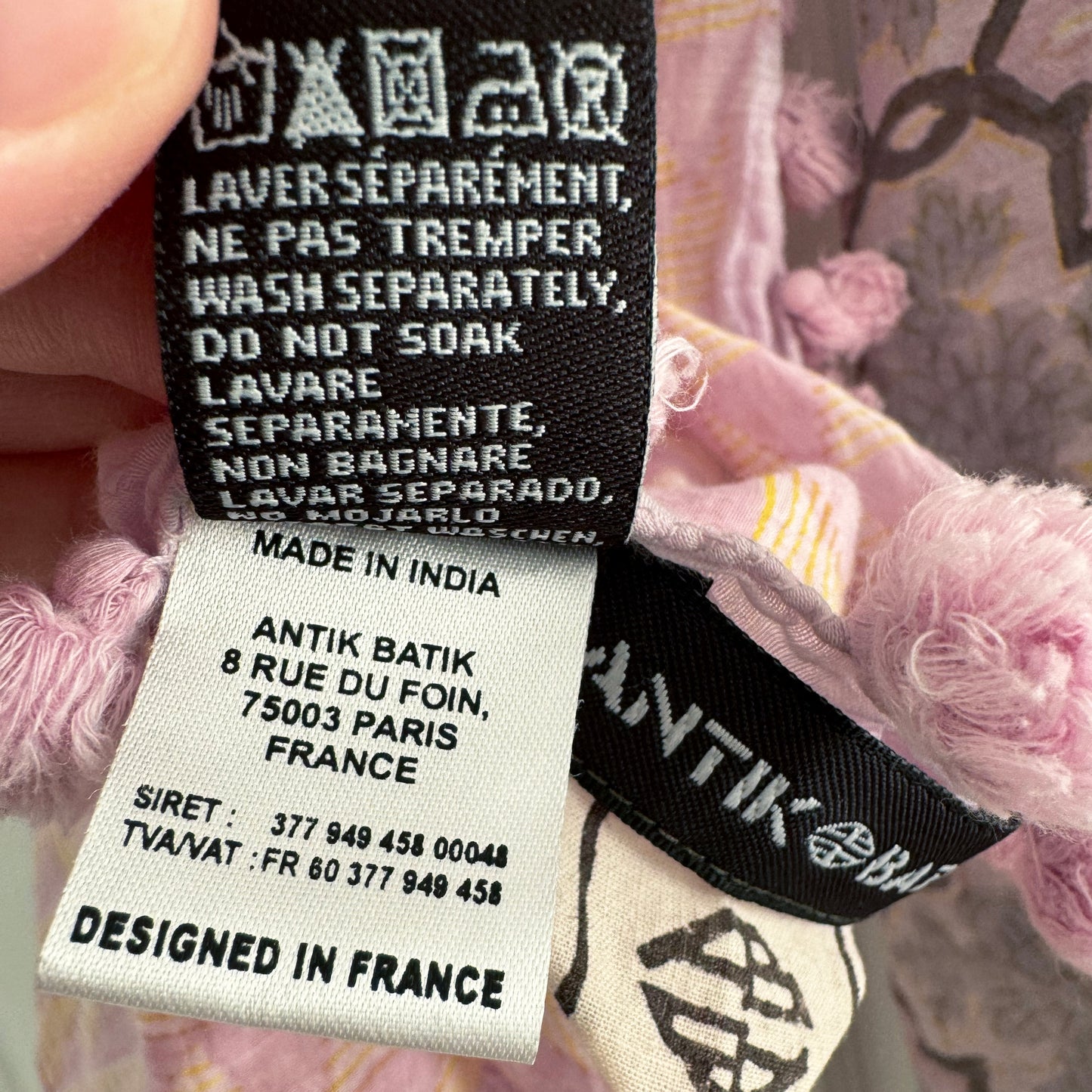 Antik Batik "Vili" Pareo Scarf in Lilac