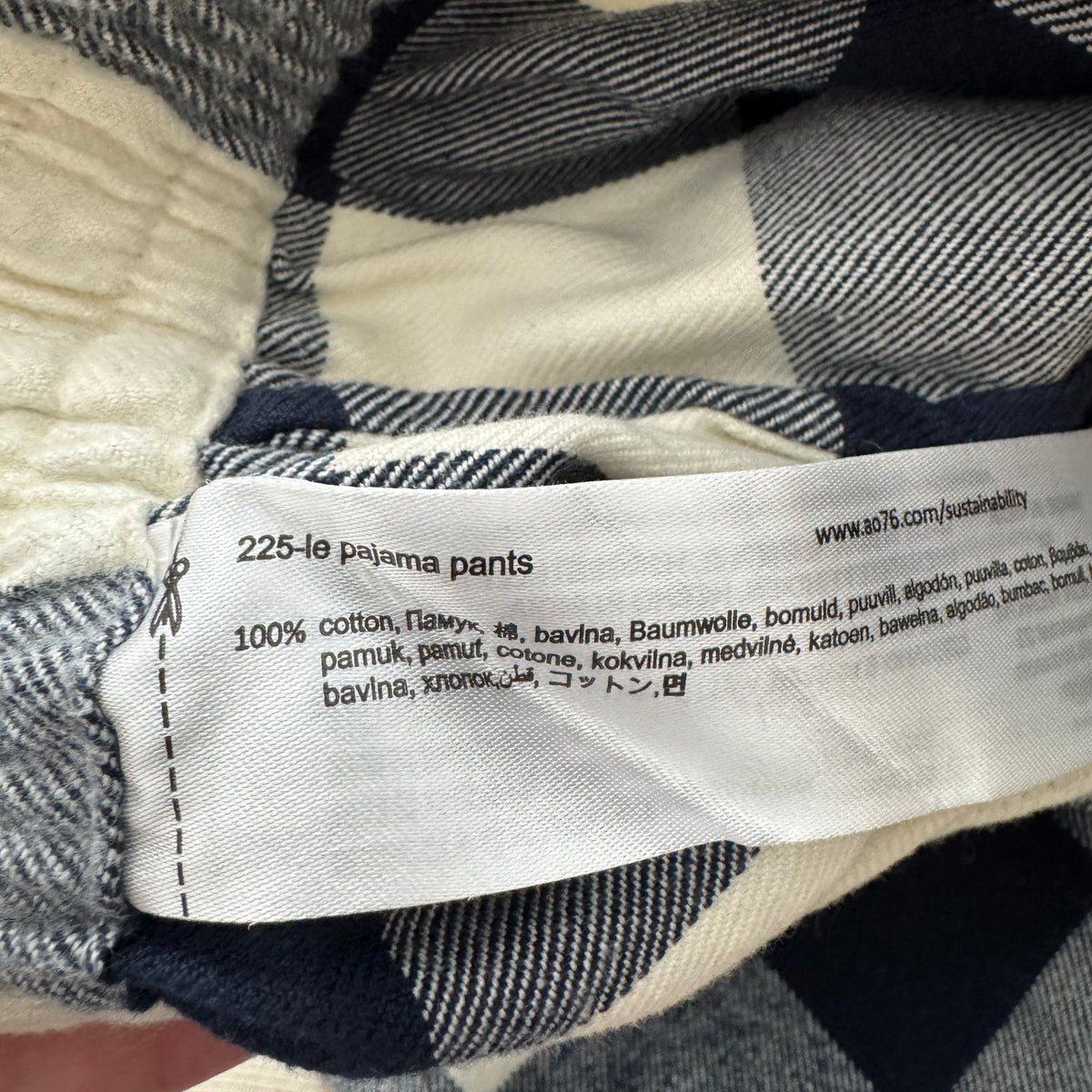 ** KIDS ** AO76 Flannel Pyjama Pants in Navy Check, size 12 years