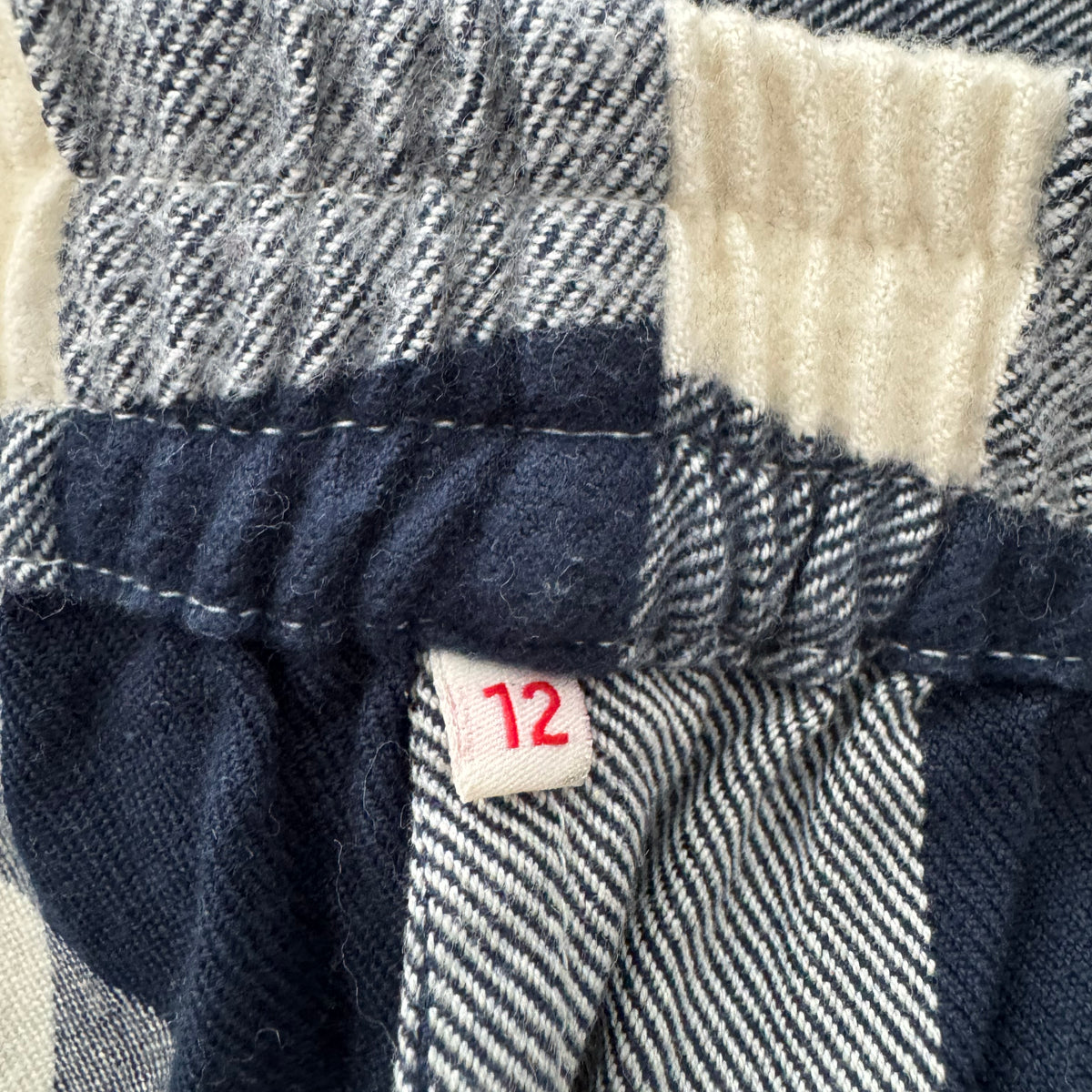 ** KIDS ** AO76 Flannel Pyjama Pants in Navy Check, size 12 years