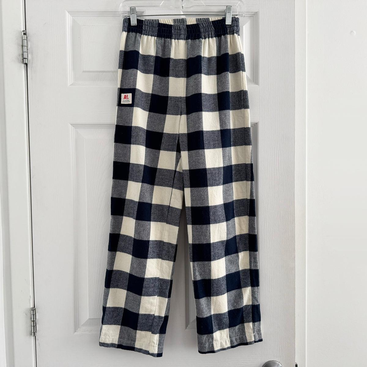 ** KIDS ** AO76 Flannel Pyjama Pants in Navy Check, size 12 years