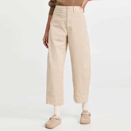 Apiece Apart Mari Barrel Pants in Beige, size 6