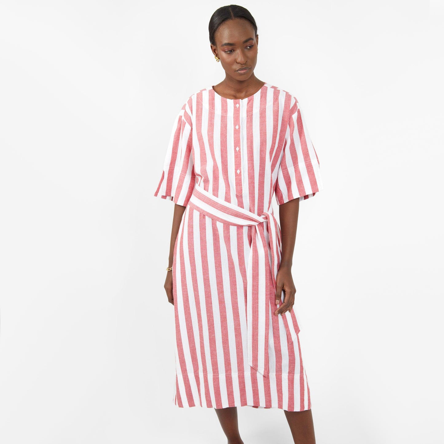 Apiece Apart "Jardin" Kaftan in Red/White Stripe, size XS/S