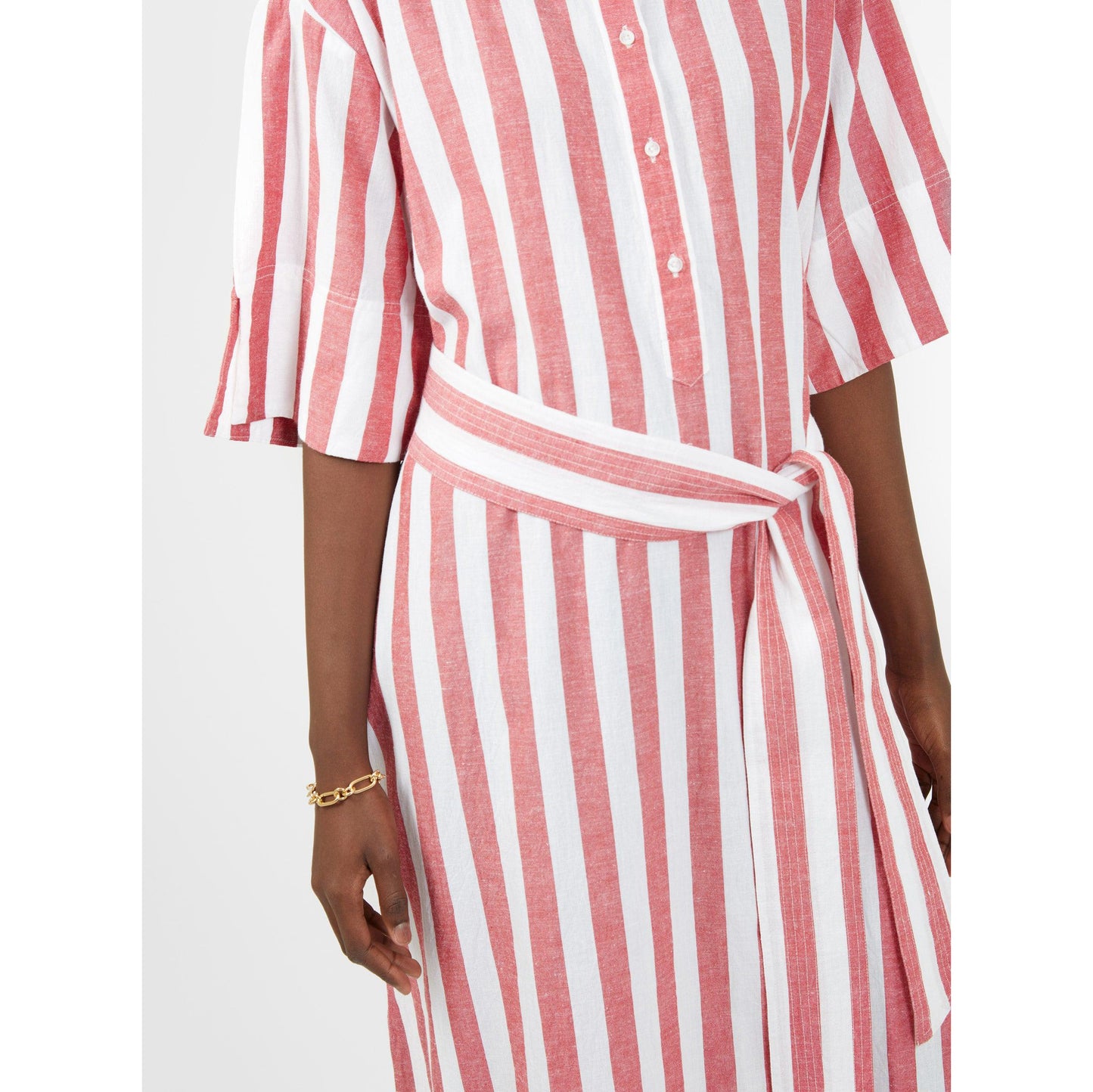 Apiece Apart "Jardin" Kaftan in Red/White Stripe, size XS/S