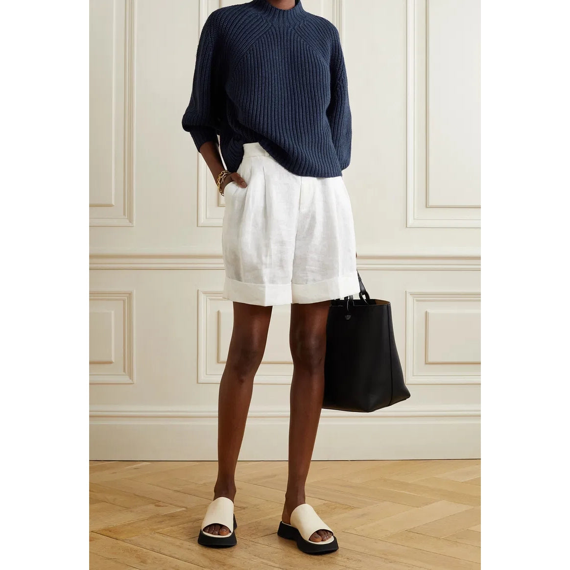 Apiece Apart "Merel" Sweater in Navy, size Medium