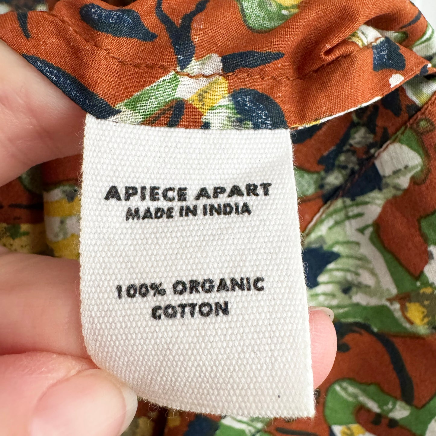 Apiece Apart "Antonella" printed maxi dress in batik floral bronze, fits size 10??