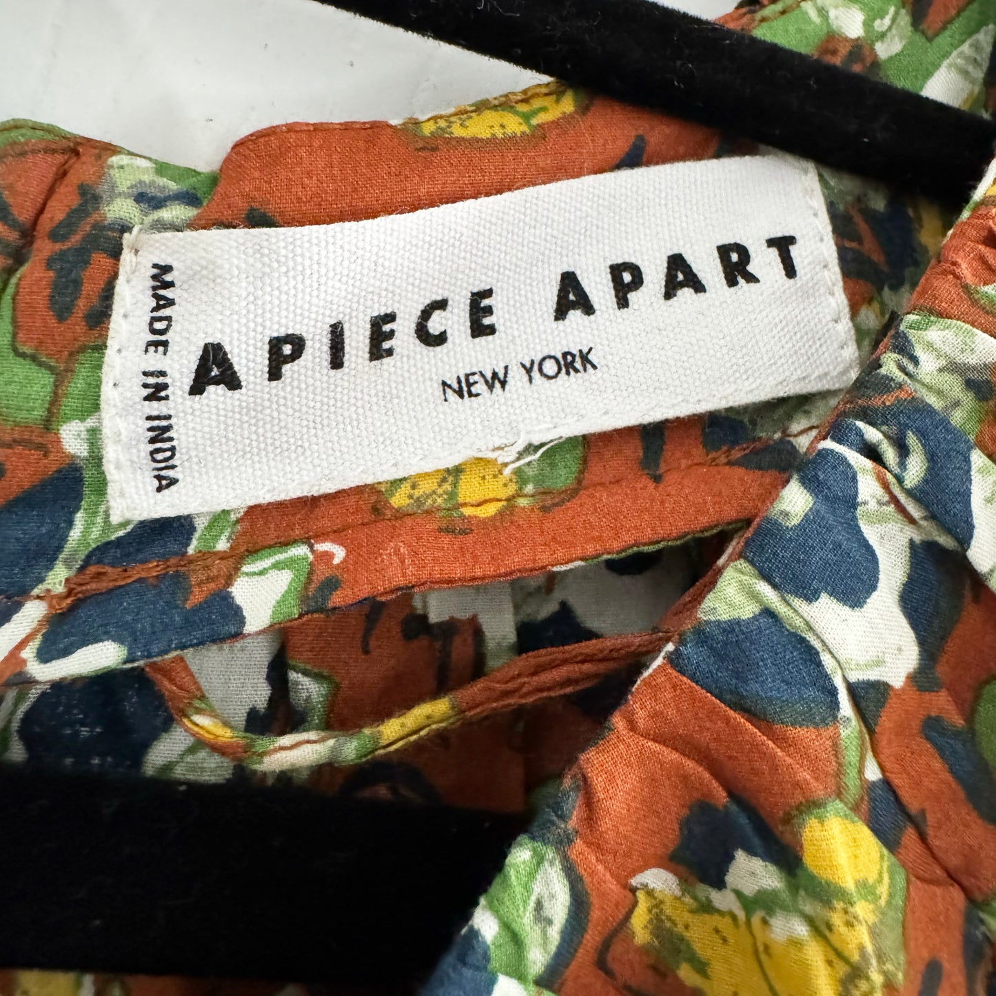 Apiece Apart "Antonella" printed maxi dress in batik floral bronze, fits size 10??