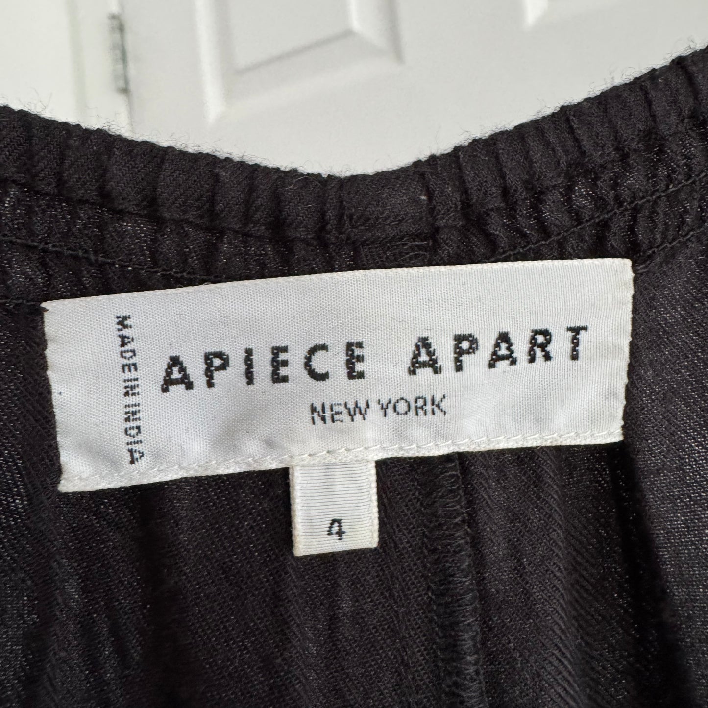 Apiece Apart "Isla" Romper in Black, size 4 (fits size 6/8)