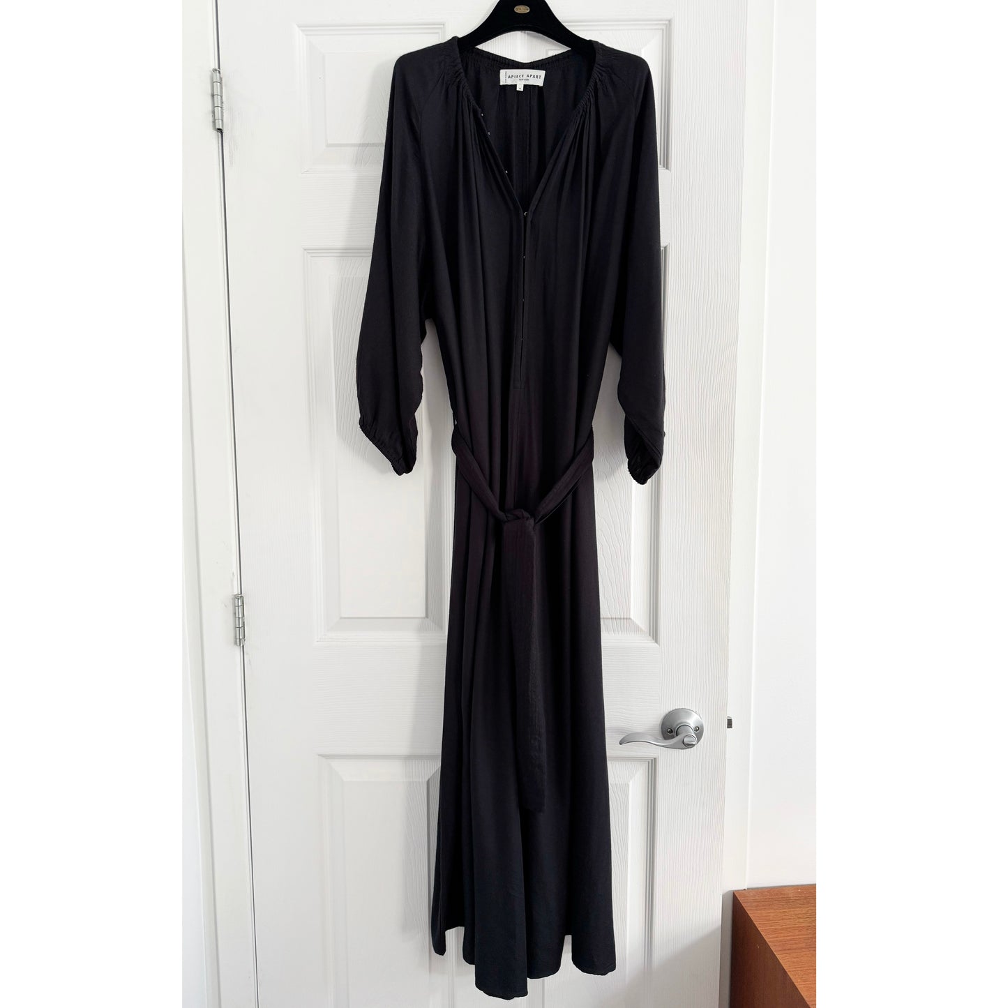 Apiece Apart "Isla" Romper in Black, size 4 (fits size 6/8)