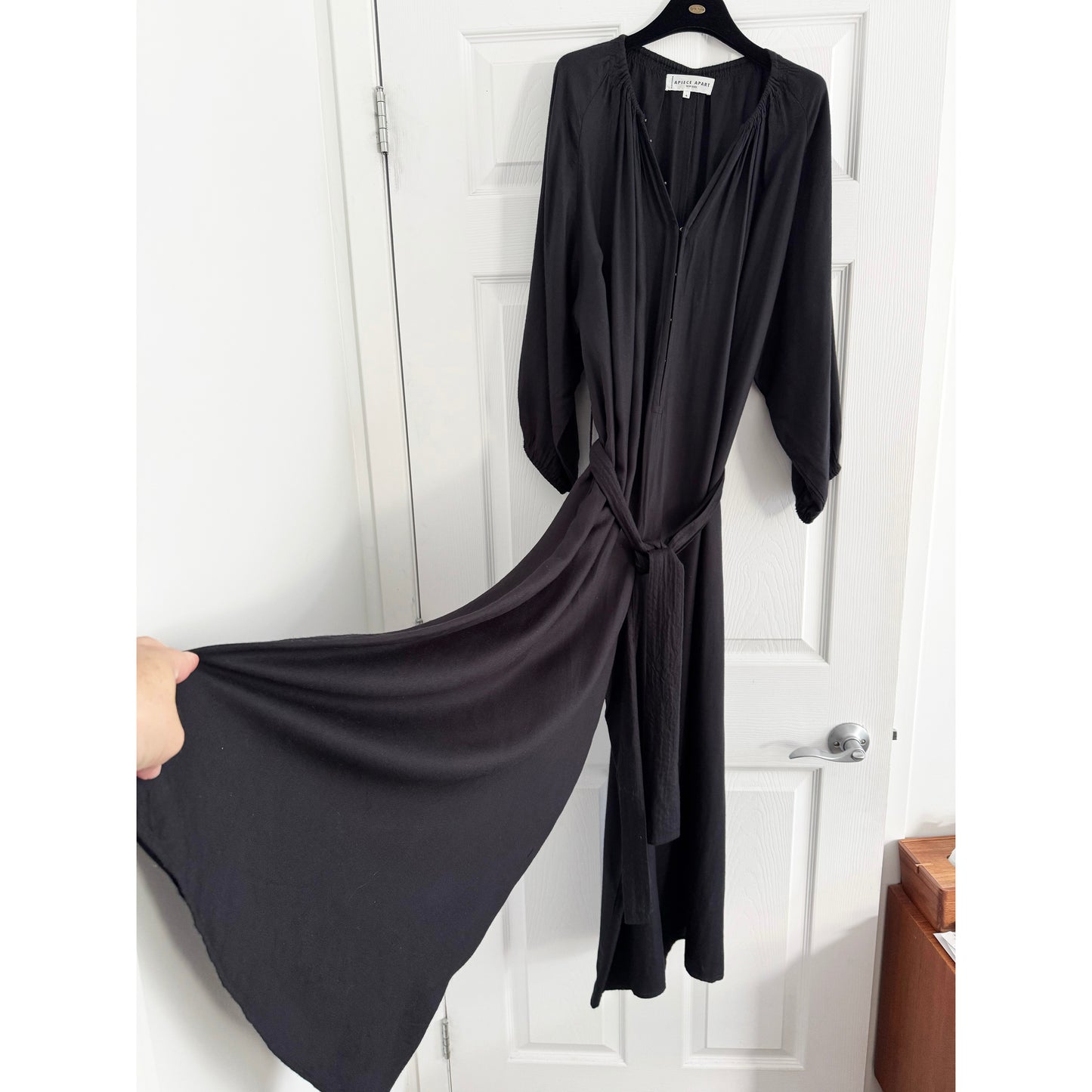 Apiece Apart "Isla" Romper in Black, size 4 (fits size 6/8)