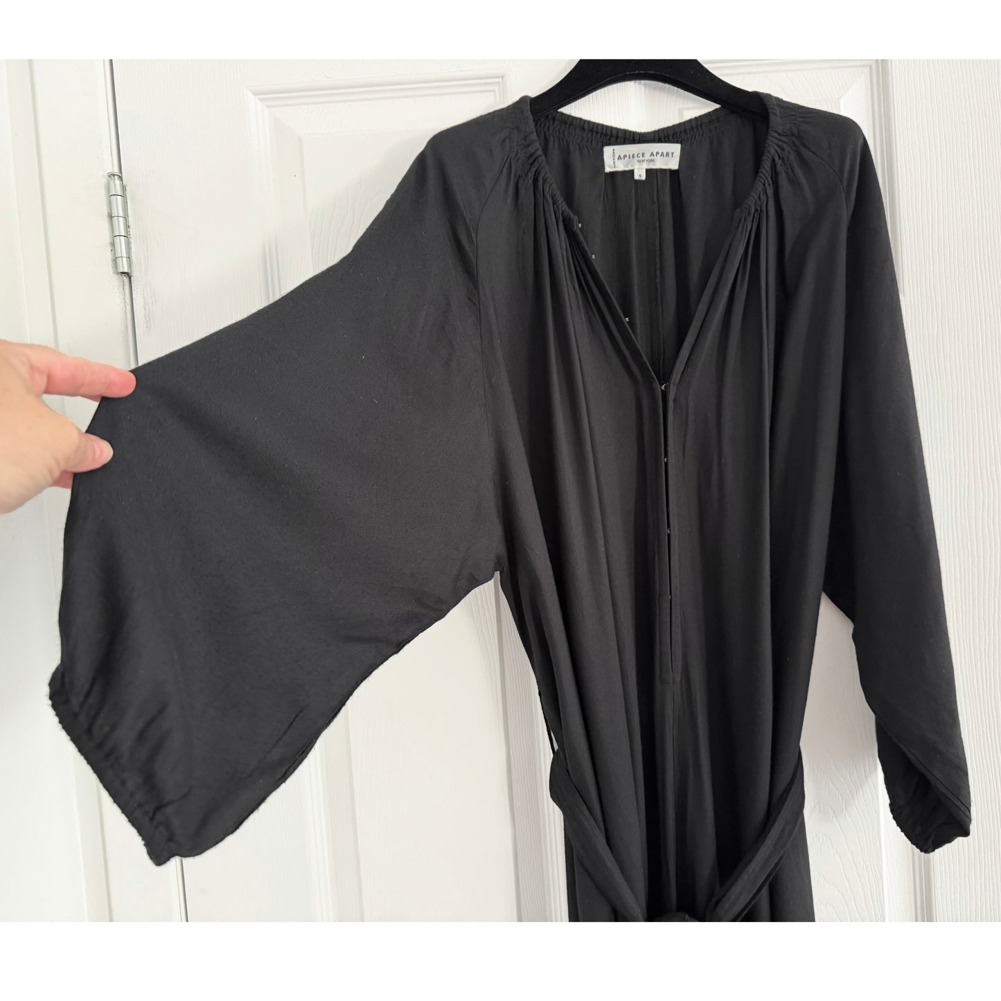 Apiece Apart "Isla" Romper in Black, size 4 (fits size 6/8)