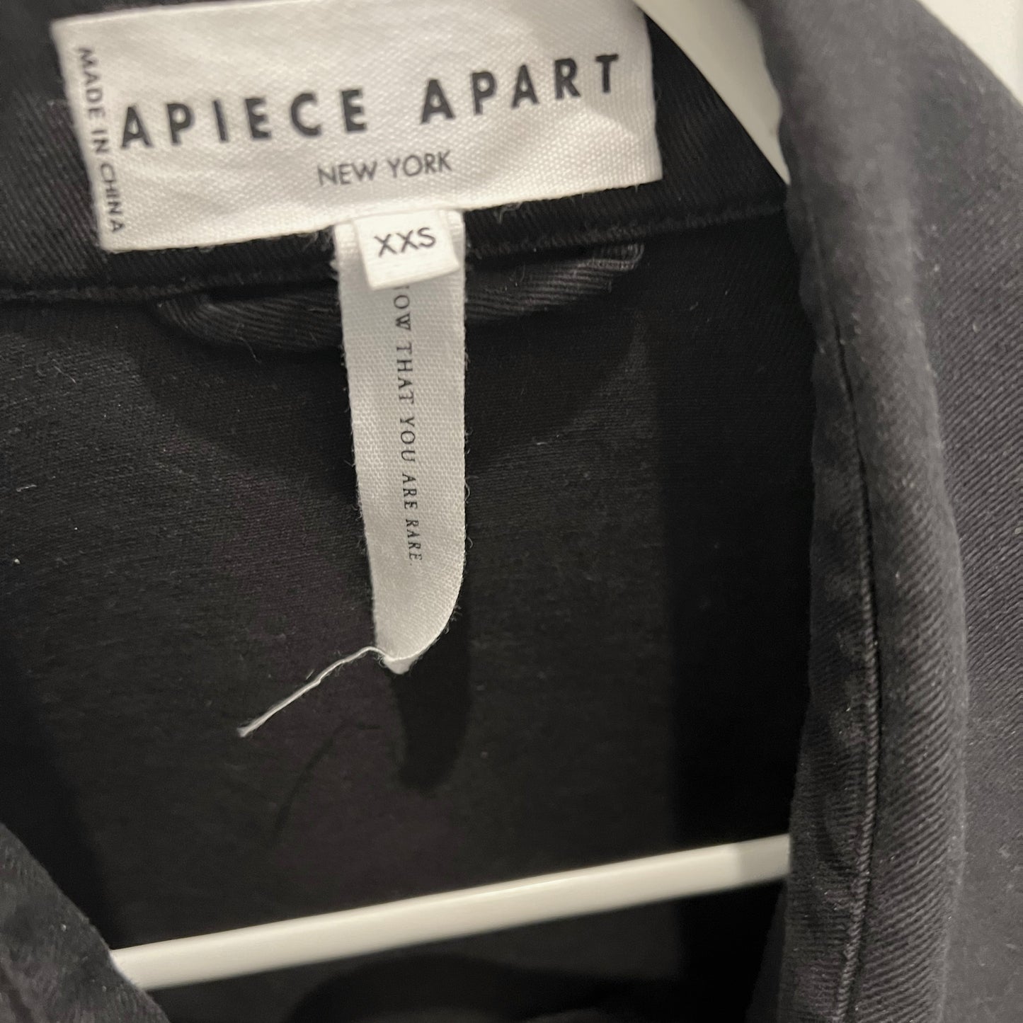 Apiece Apart Cropped Trapeze Jacket in Black, size XXS (fits oversize)