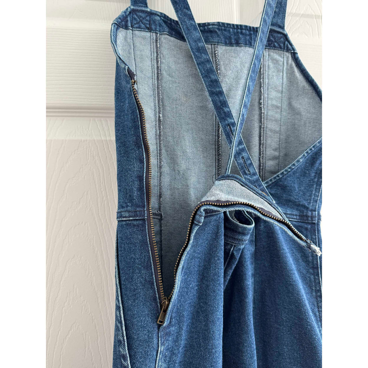 Apiece Apart "Carmen" Denim Overalls in Blue, size 4