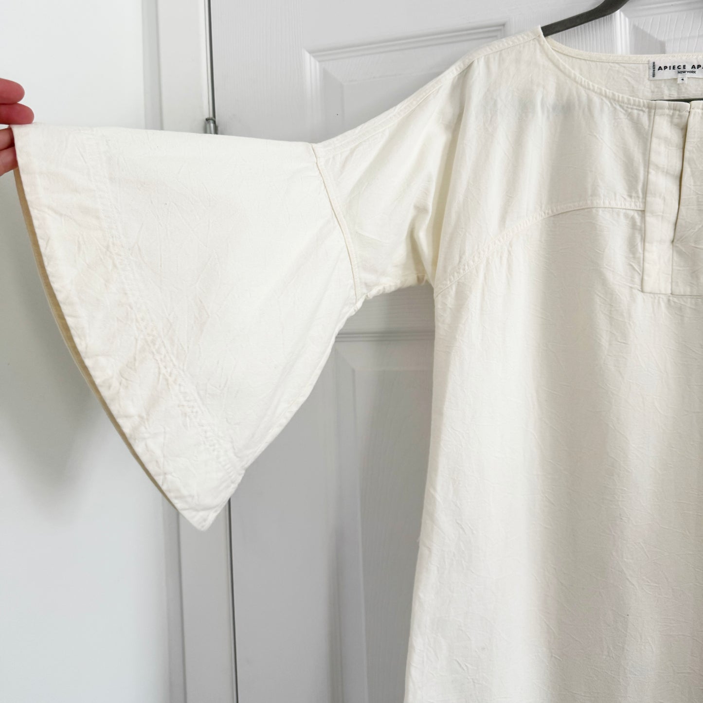 Apiece Apart Flared Sleeve Dress in Ivory, size 4