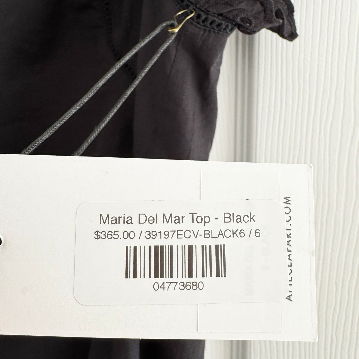 Apiece Apart "Maria Del Mar" Top in Black, size 6