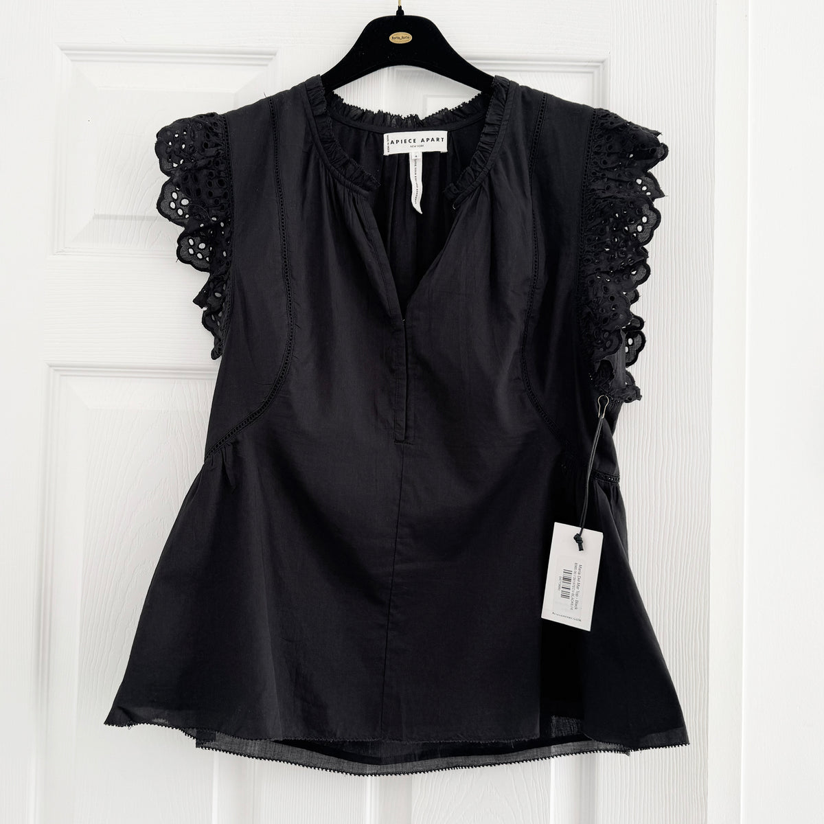 Apiece Apart "Maria Del Mar" Top in Black, size 6