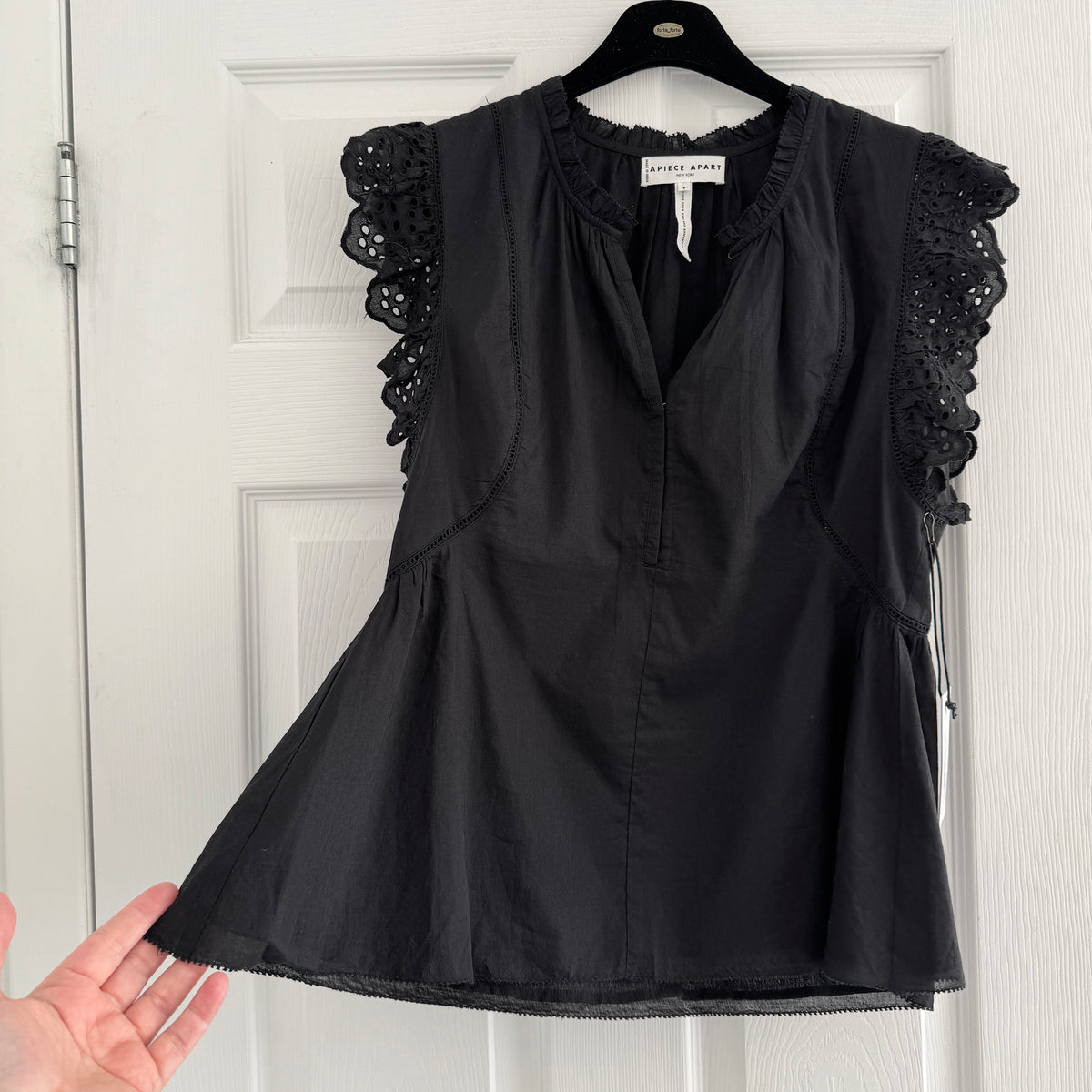 Apiece Apart "Maria Del Mar" Top in Black, size 6