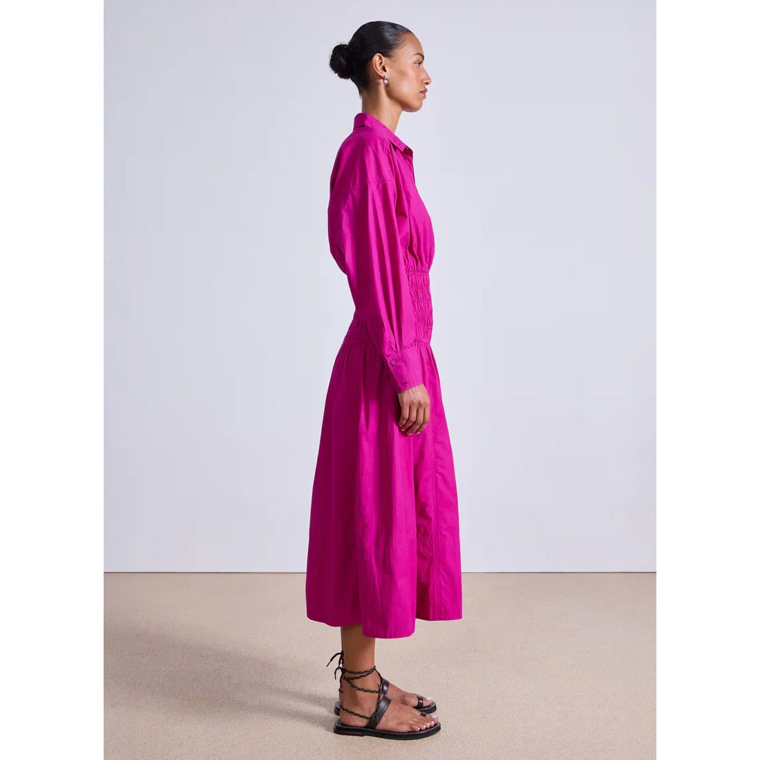 Apiece Apart "Sophia" Shirtdress in Fushia, size XL