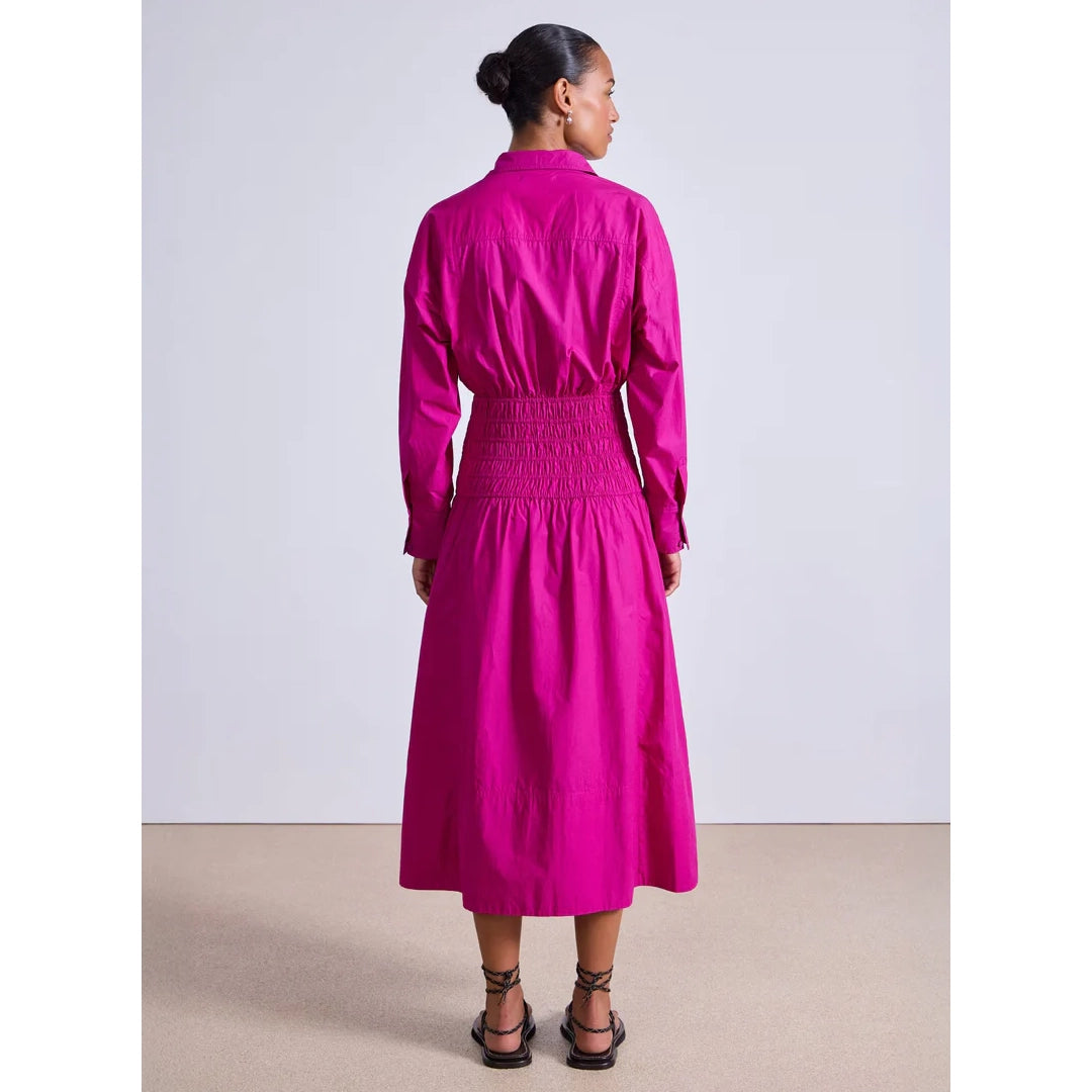 Apiece Apart "Sophia" Shirtdress in Fushia, size XL