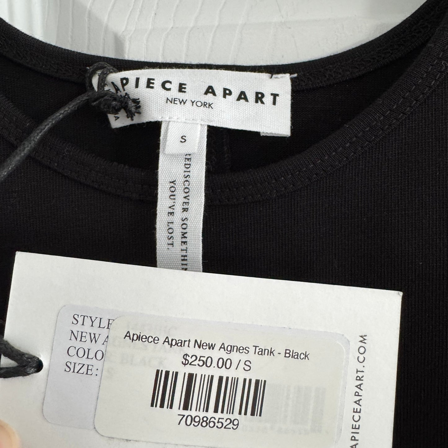 Apiece Apart "Agnes" Tank in Black, size Small