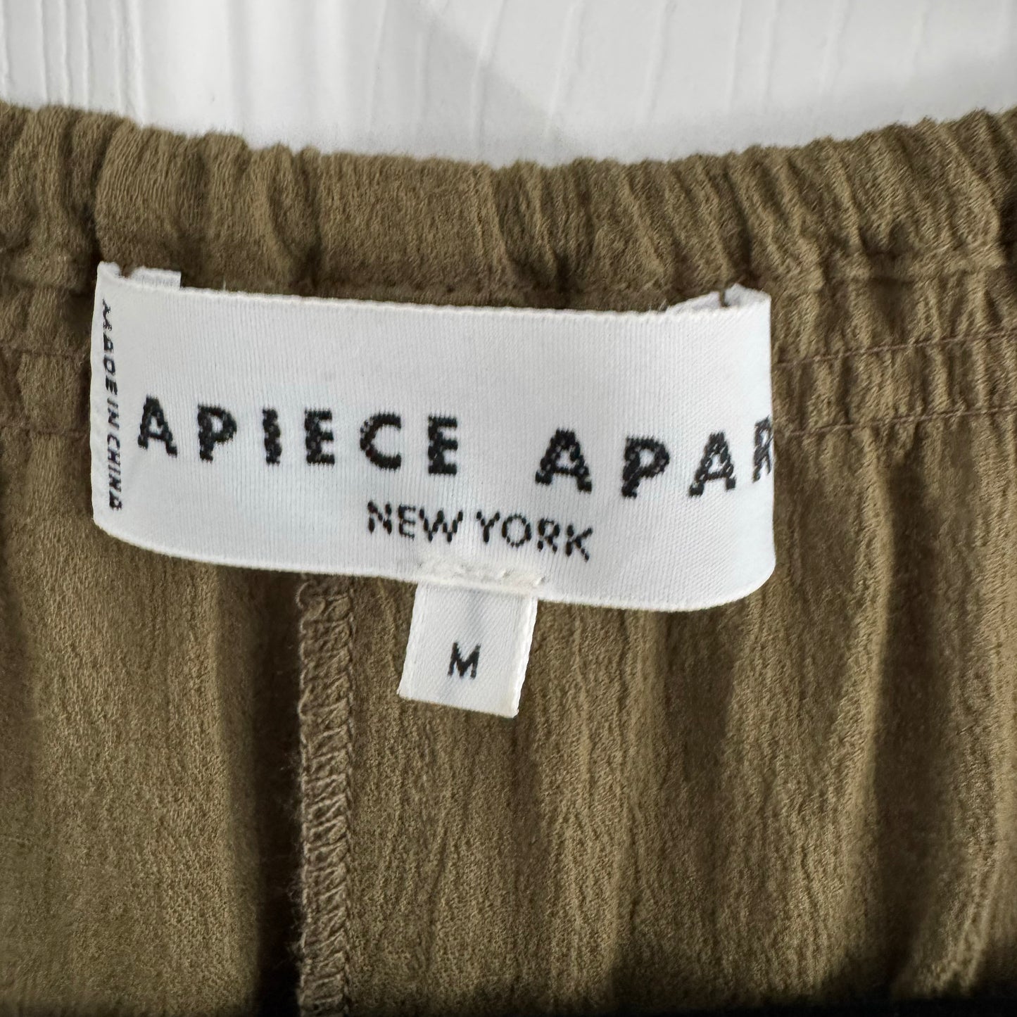 Apiece Apart "Isla" Romper in Khaki, size Medium