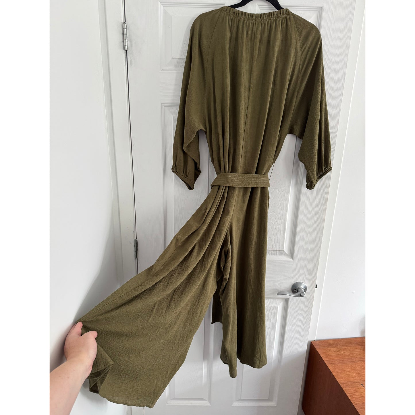Apiece Apart "Isla" Romper in Khaki, size Medium