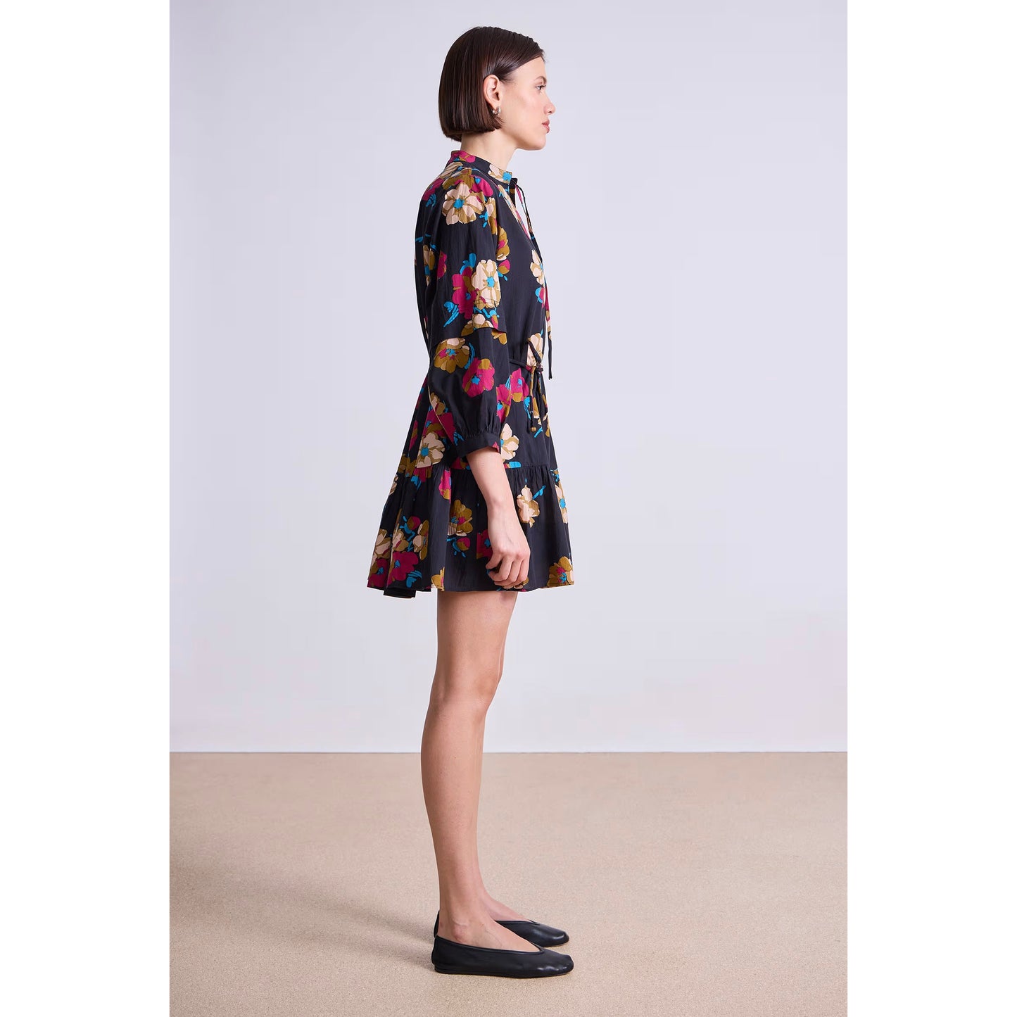 Apiece Apart "Lalla" Mini Dress in "Floating Floral", fits like size XL?