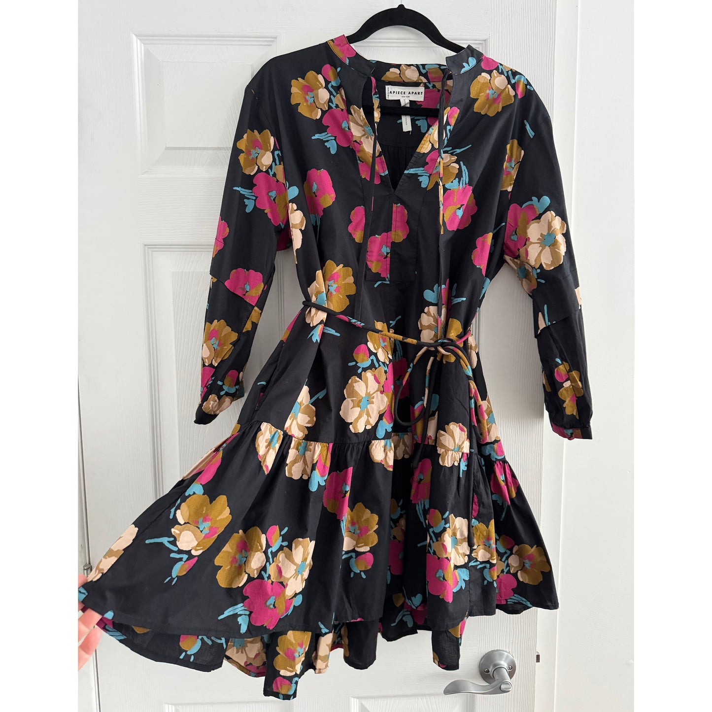 Apiece Apart "Lalla" Mini Dress in "Floating Floral", fits like size XL?