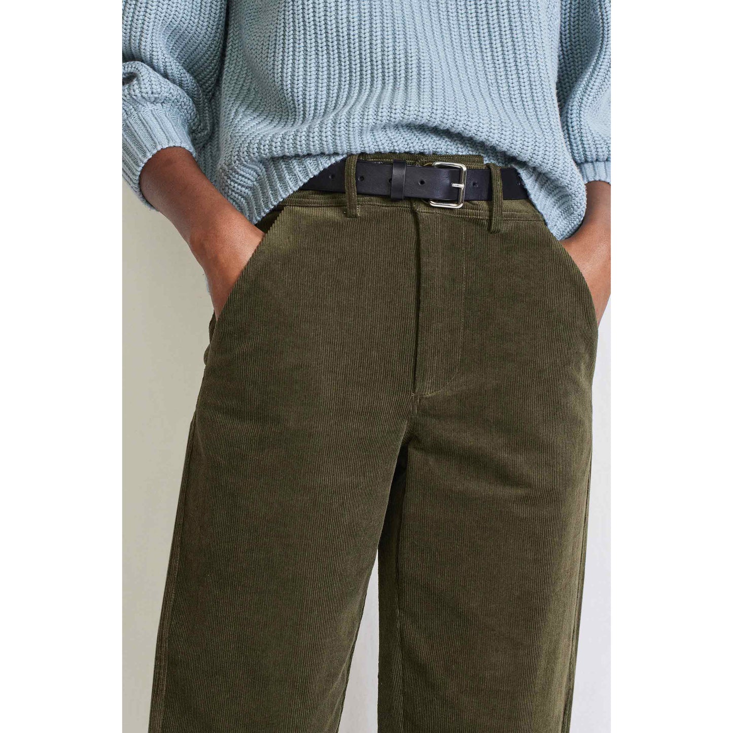 Apiece Apart Mari Barrel Pant in Khaki Green, size 8