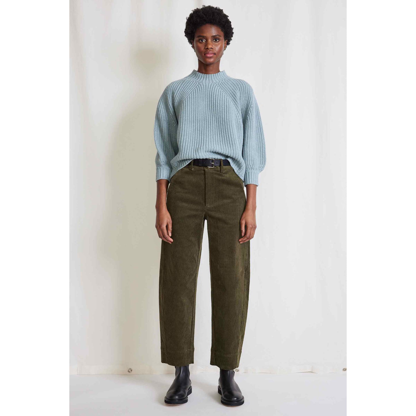 Apiece Apart Mari Barrel Pant in Khaki Green, size 8