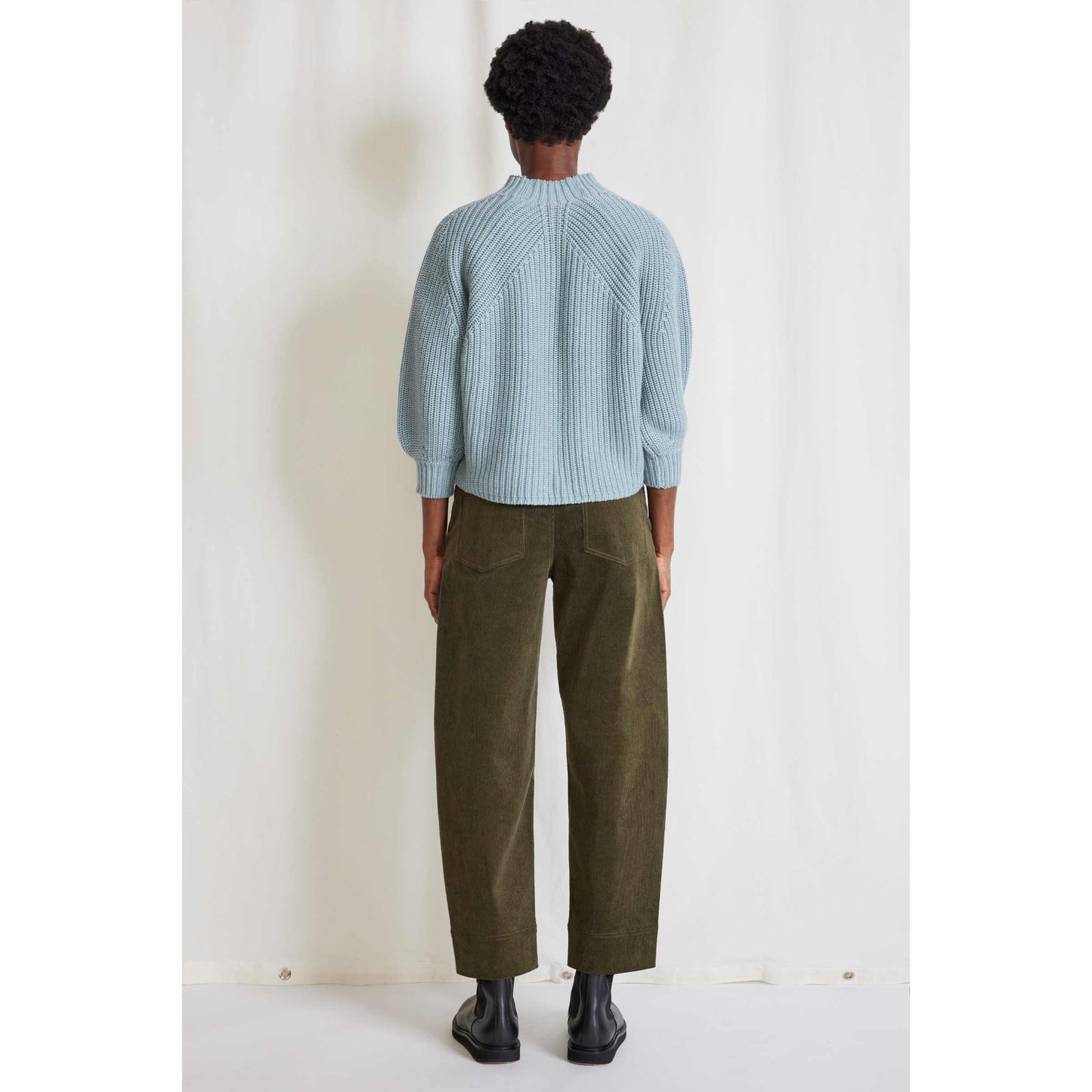 Apiece Apart Mari Barrel Pant in Khaki Green, size 8