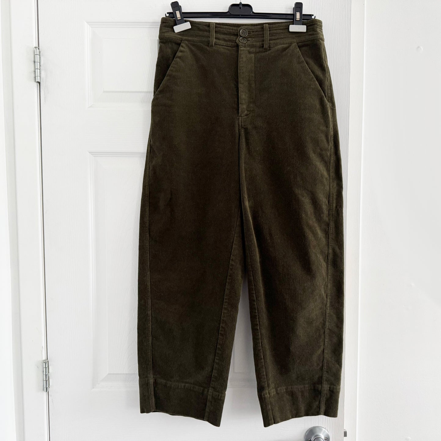Apiece Apart Mari Barrel Pant in Khaki Green, size 8