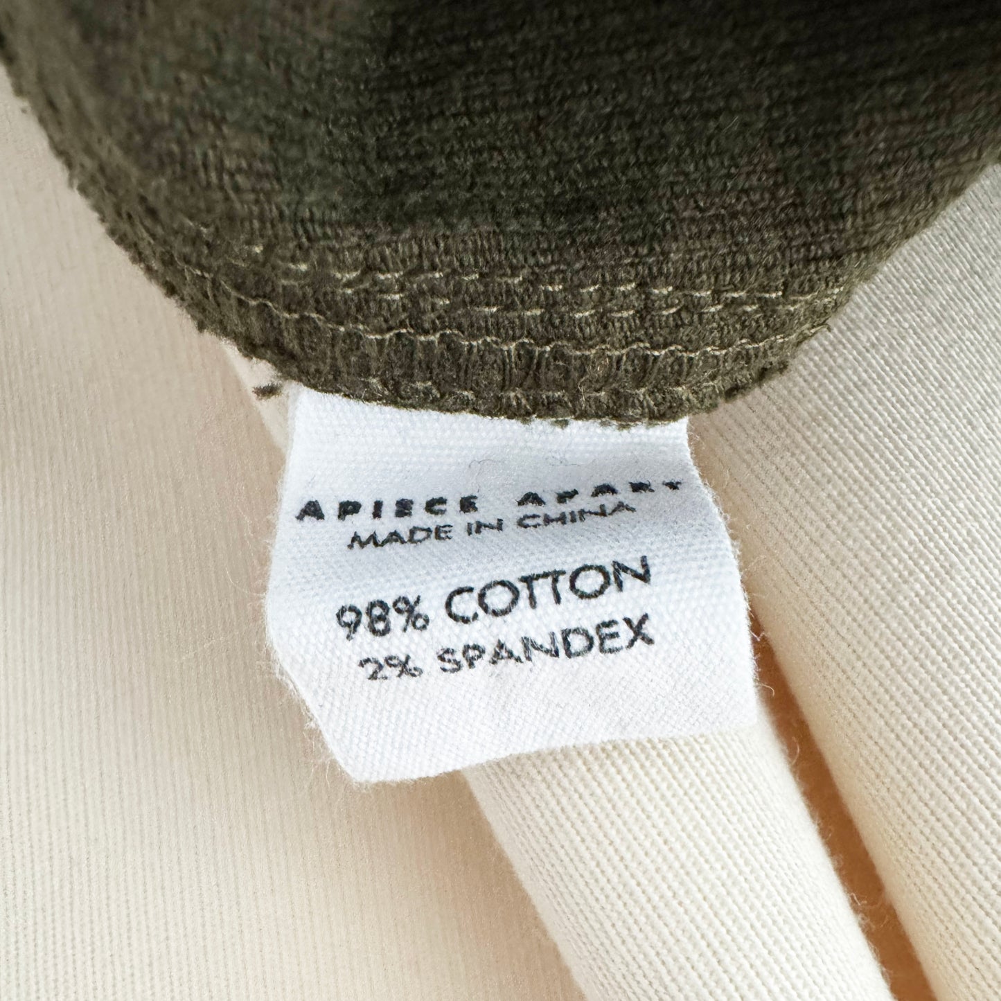 Apiece Apart Mari Barrel Pant in Khaki Green, size 8