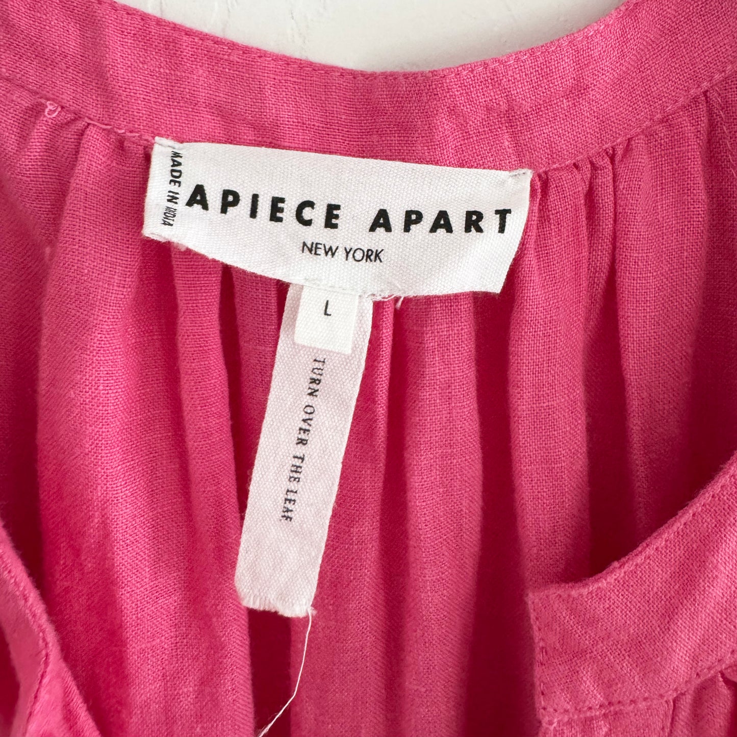 Apiece Apart "Mitte" Linen Dress in Hot Pink, size Large