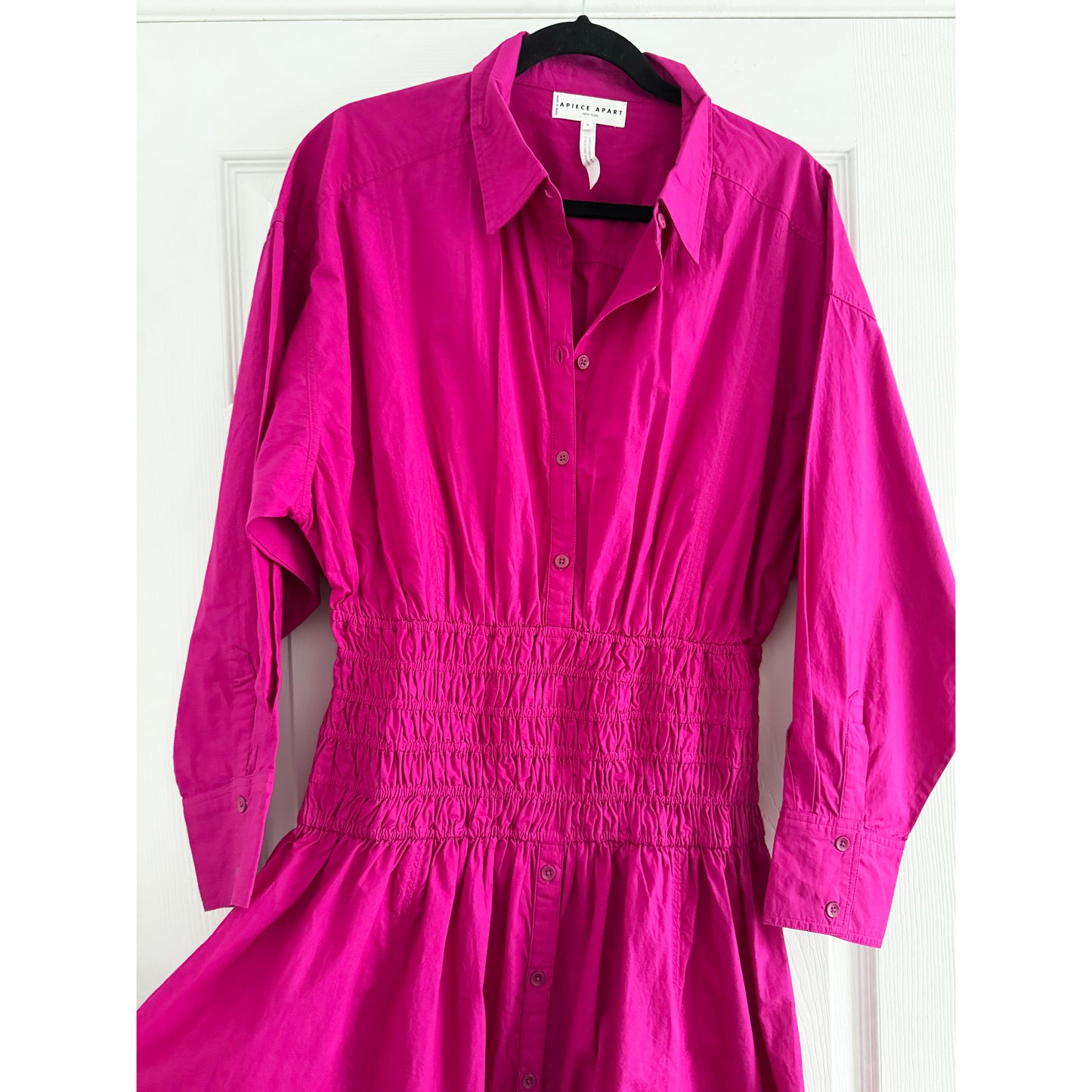 Apiece Apart "Sophia" Shirtdress in Fushia, size XL