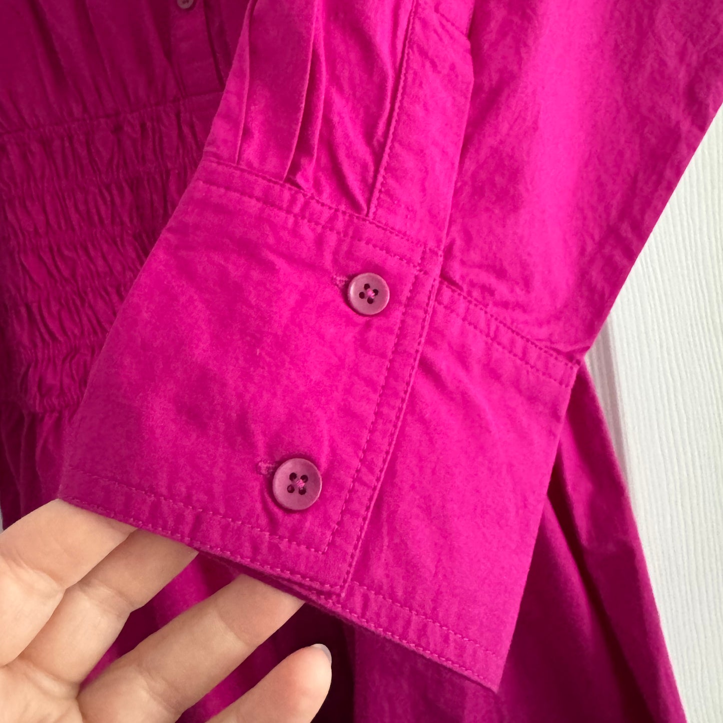 Apiece Apart "Sophia" Shirtdress in Fushia, size XL