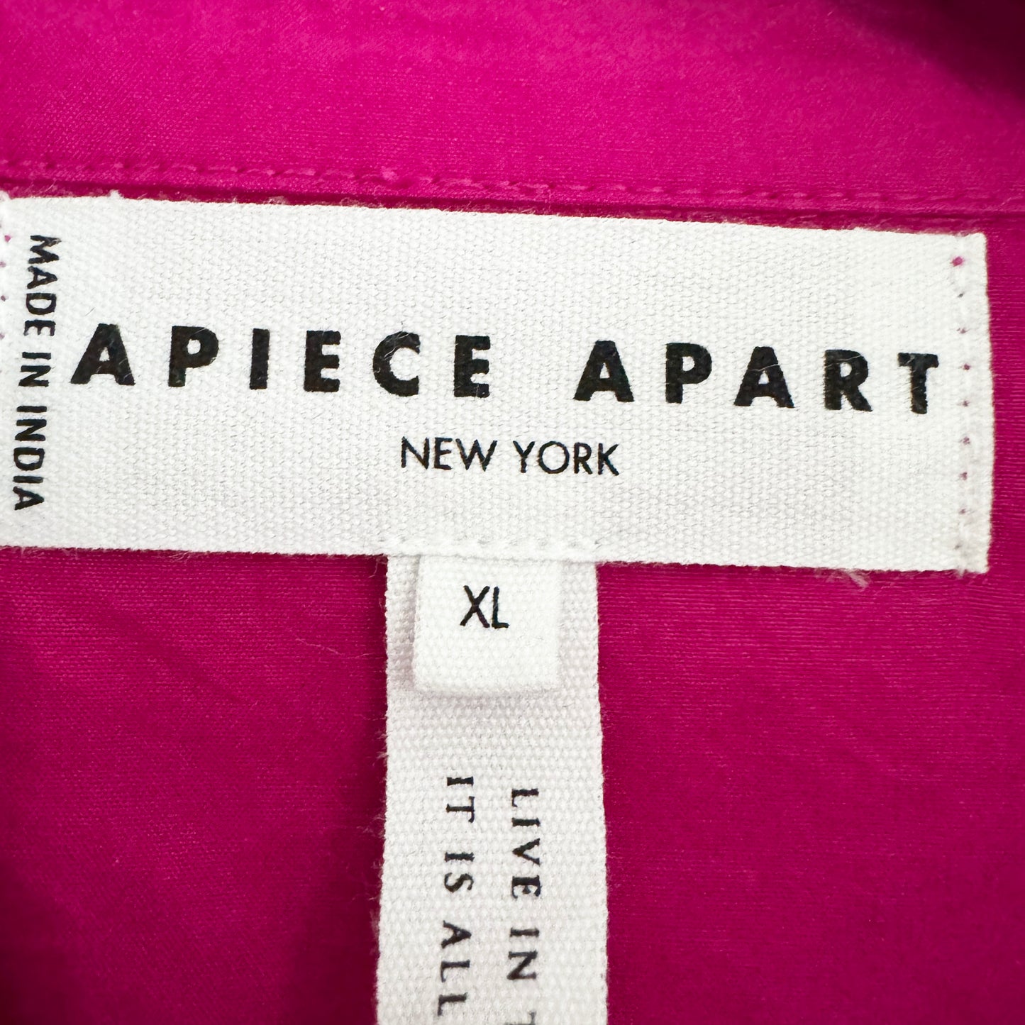 Apiece Apart "Sophia" Shirtdress in Fushia, size XL