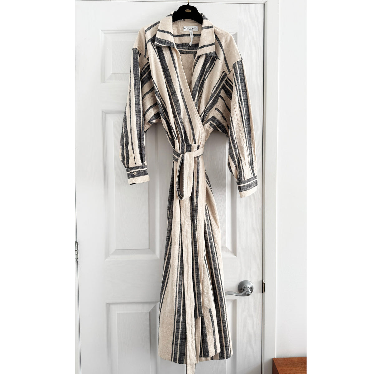 Apiece Apart "Gabrielle" Stripe Wrap Dress, size Small