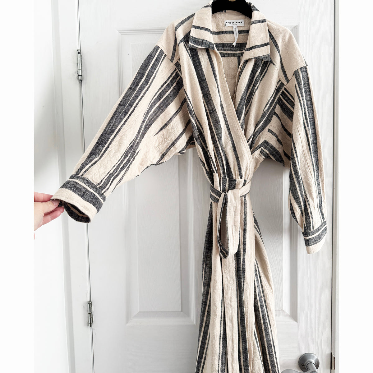 Apiece Apart "Gabrielle" Stripe Wrap Dress, size Small