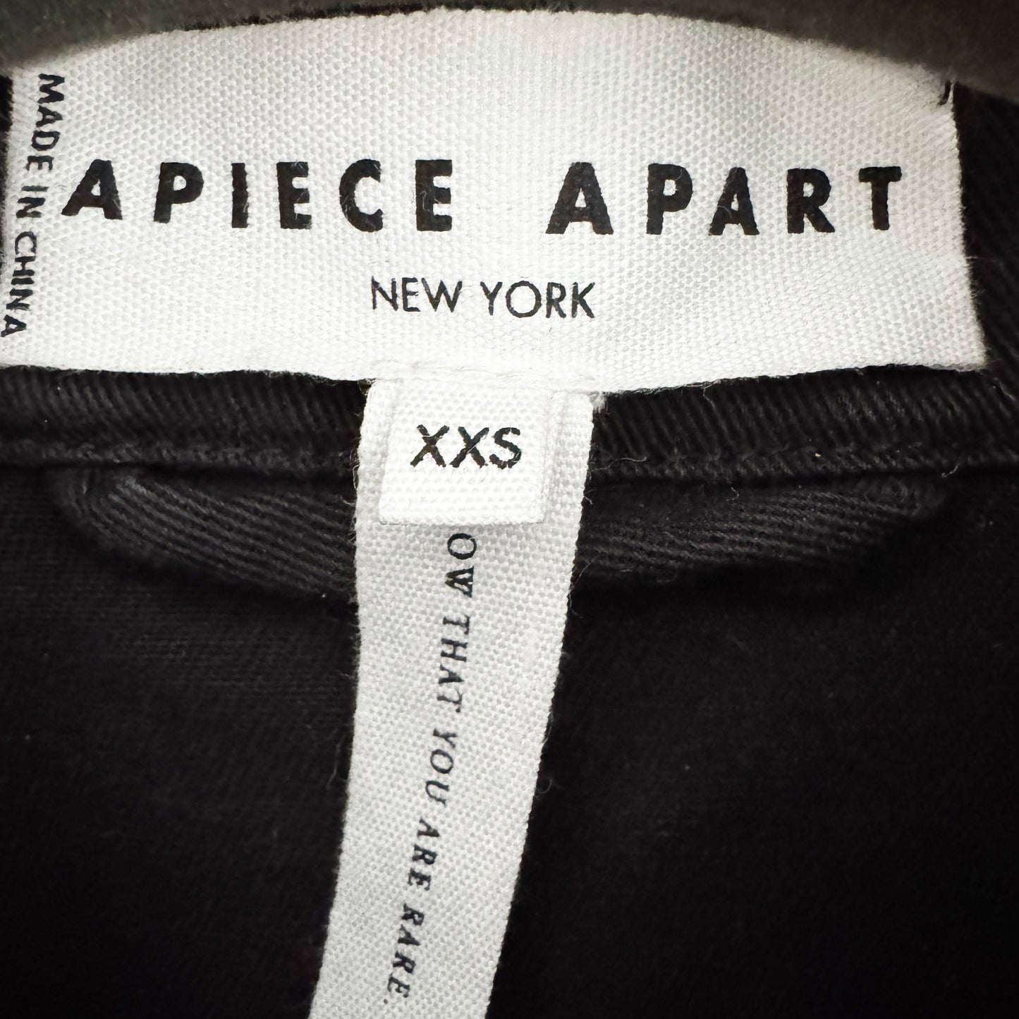Apiece Apart Cropped Trapeze Jacket in Black, size XXS (fits oversize)