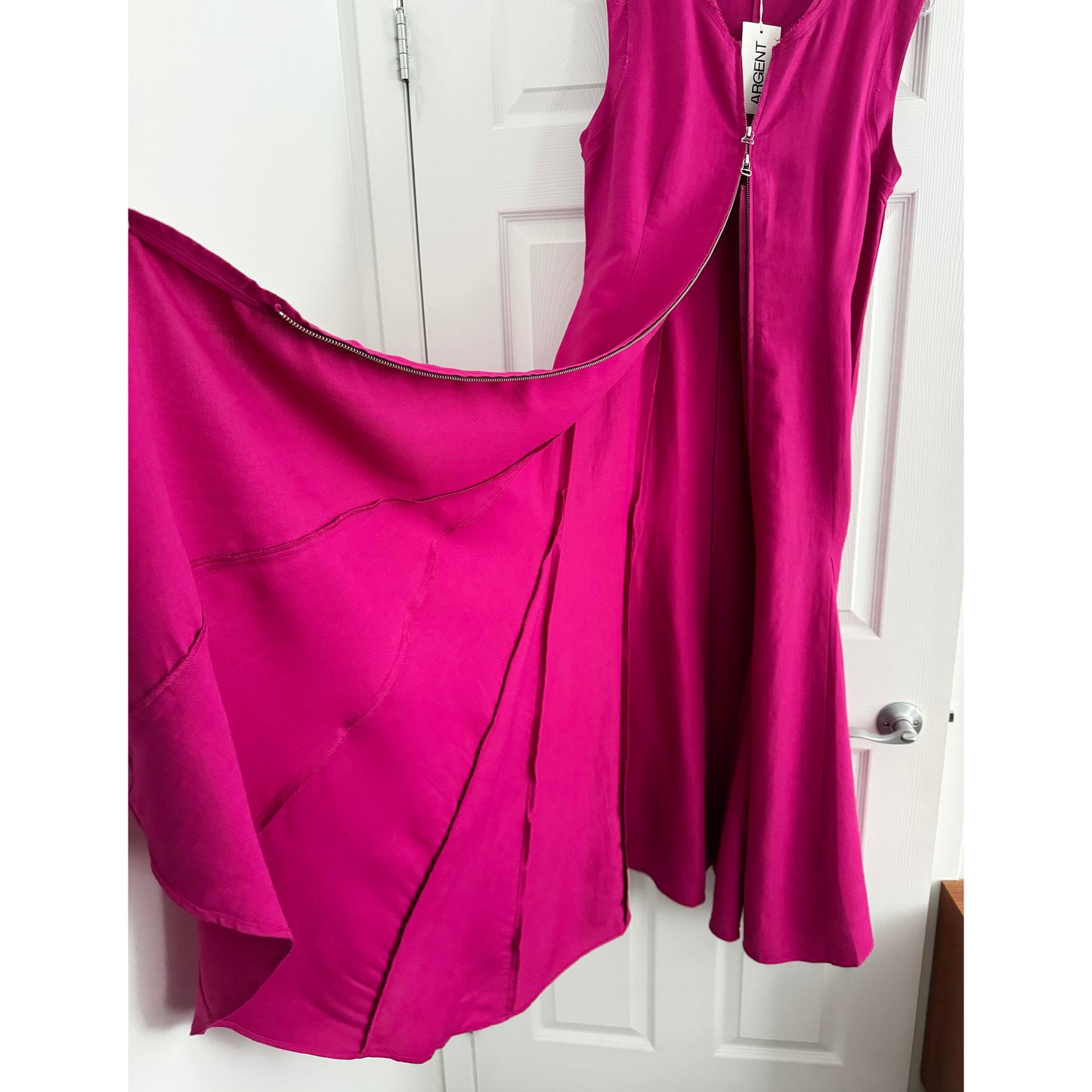 Argent "Cornelia" Midi Dress in Fushia, Size Small
