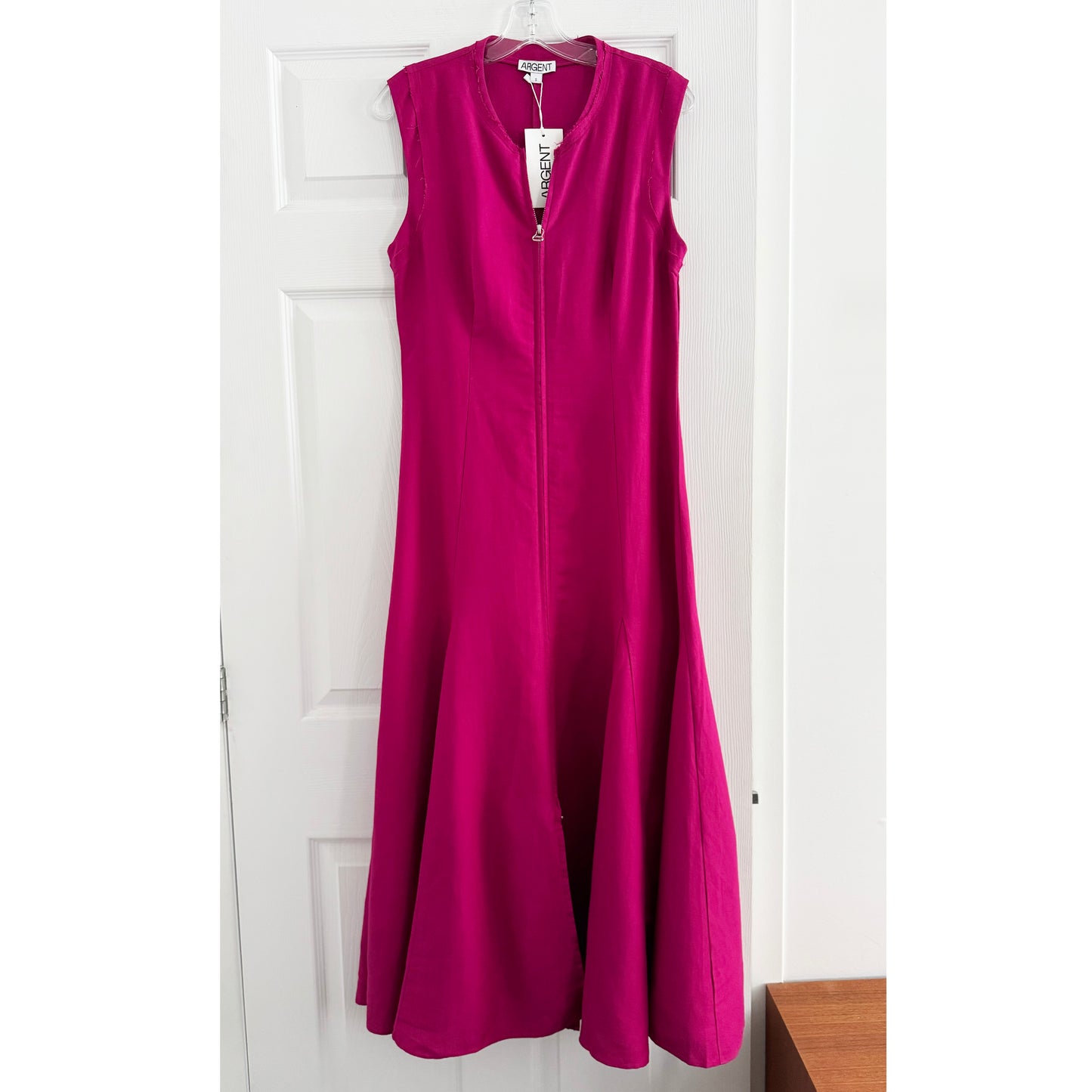 Argent "Cornelia" Midi Dress in Fushia, Size Small