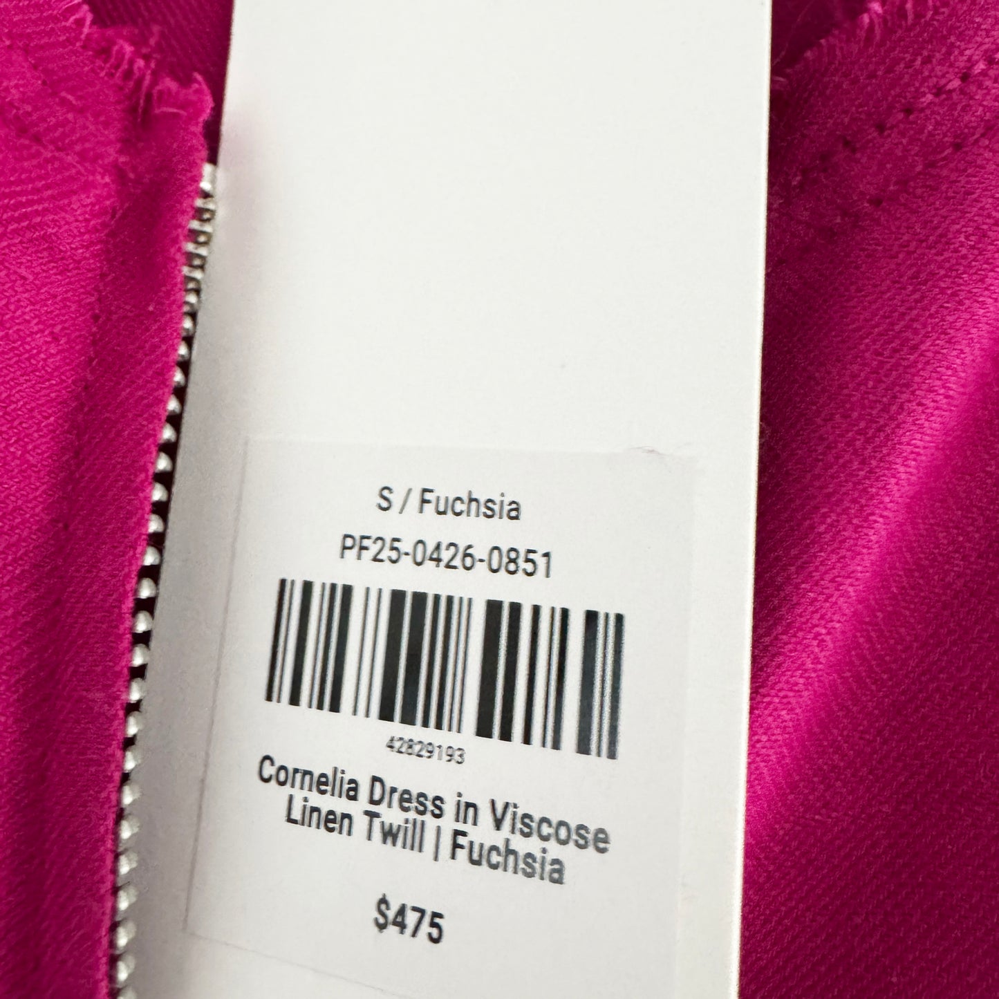 Argent "Cornelia" Midi Dress in Fushia, Size Small