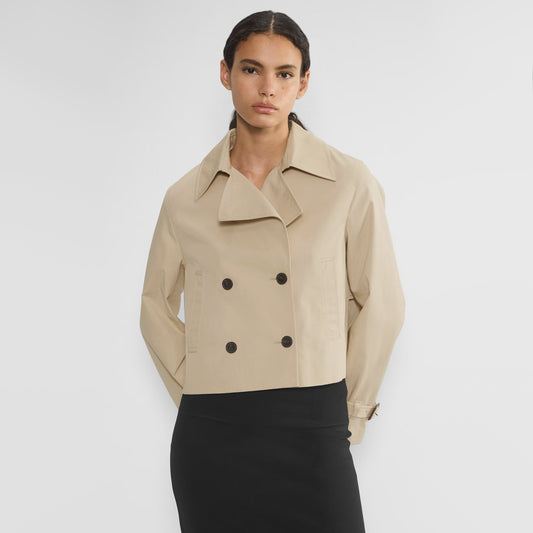 Babaton "Esquire" Short Trench Coat in Beige, size Small